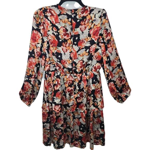 Julia Jordan Belted Faux Wrap Mini Dress Ballon Sleeve Party Floral Cocktail 6 - Picture 12 of 13